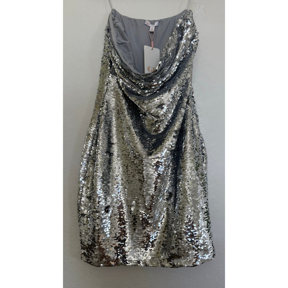 GB Silver Sequin Strapless Mini Dress
Sizes M, L - Picture 3 of 7